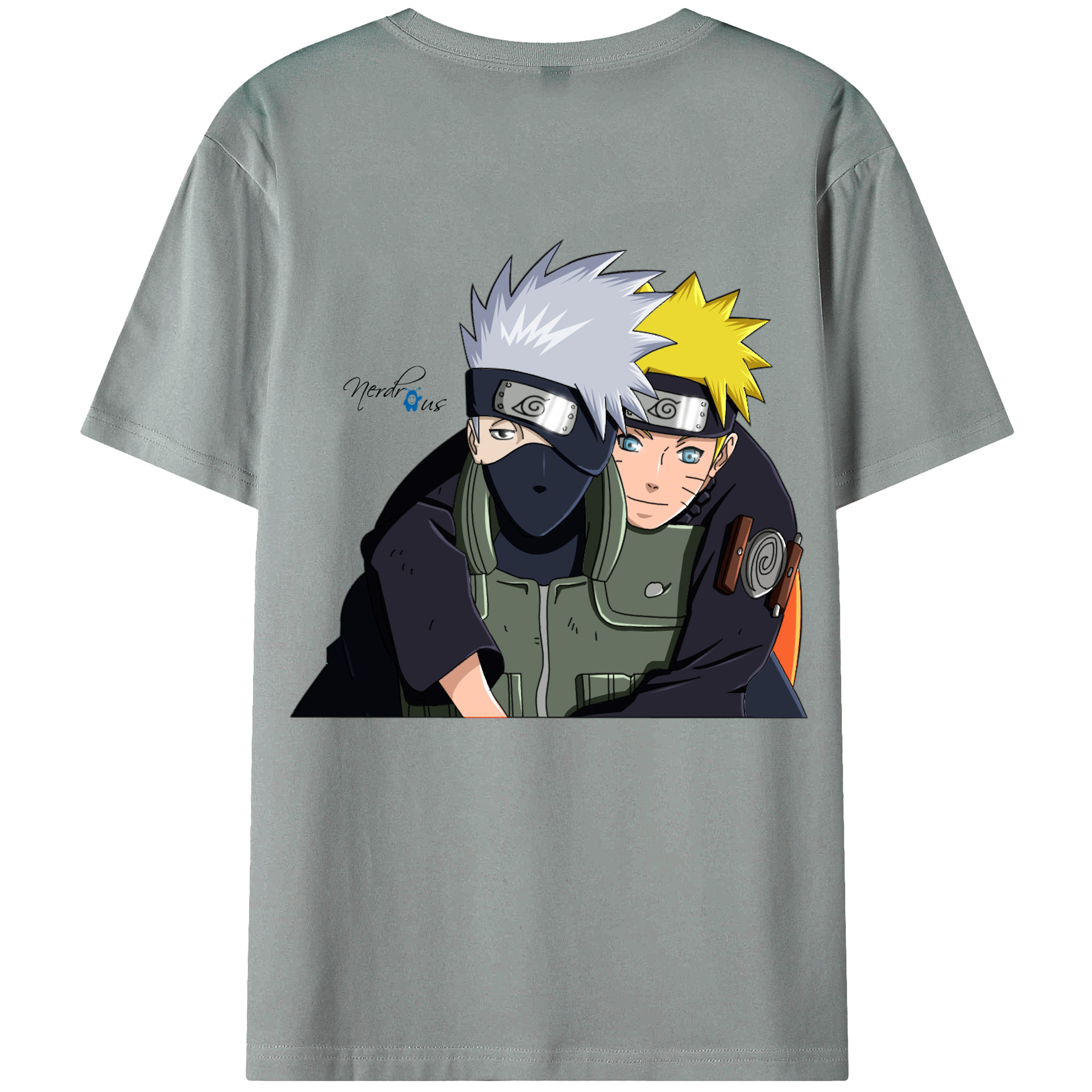 （画像用） NARUTO -ナルト- はたけ カカシ Hatake Kakashi 綿100％ メンズ半袖Tシャツ（バックプリント） 通気性